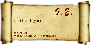 Iritz Egon névjegykártya